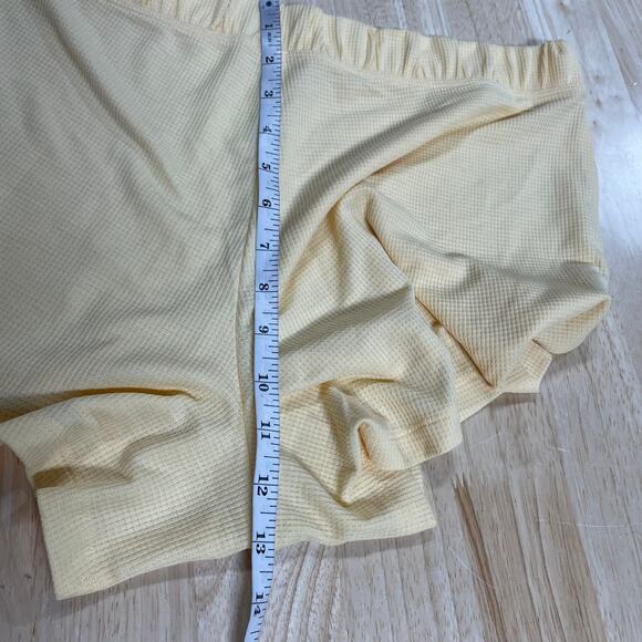 Athleta Wind Down Sleep Shorts Waffle Knit Yellow Women's Size Large NWT - Picture 9 of 9